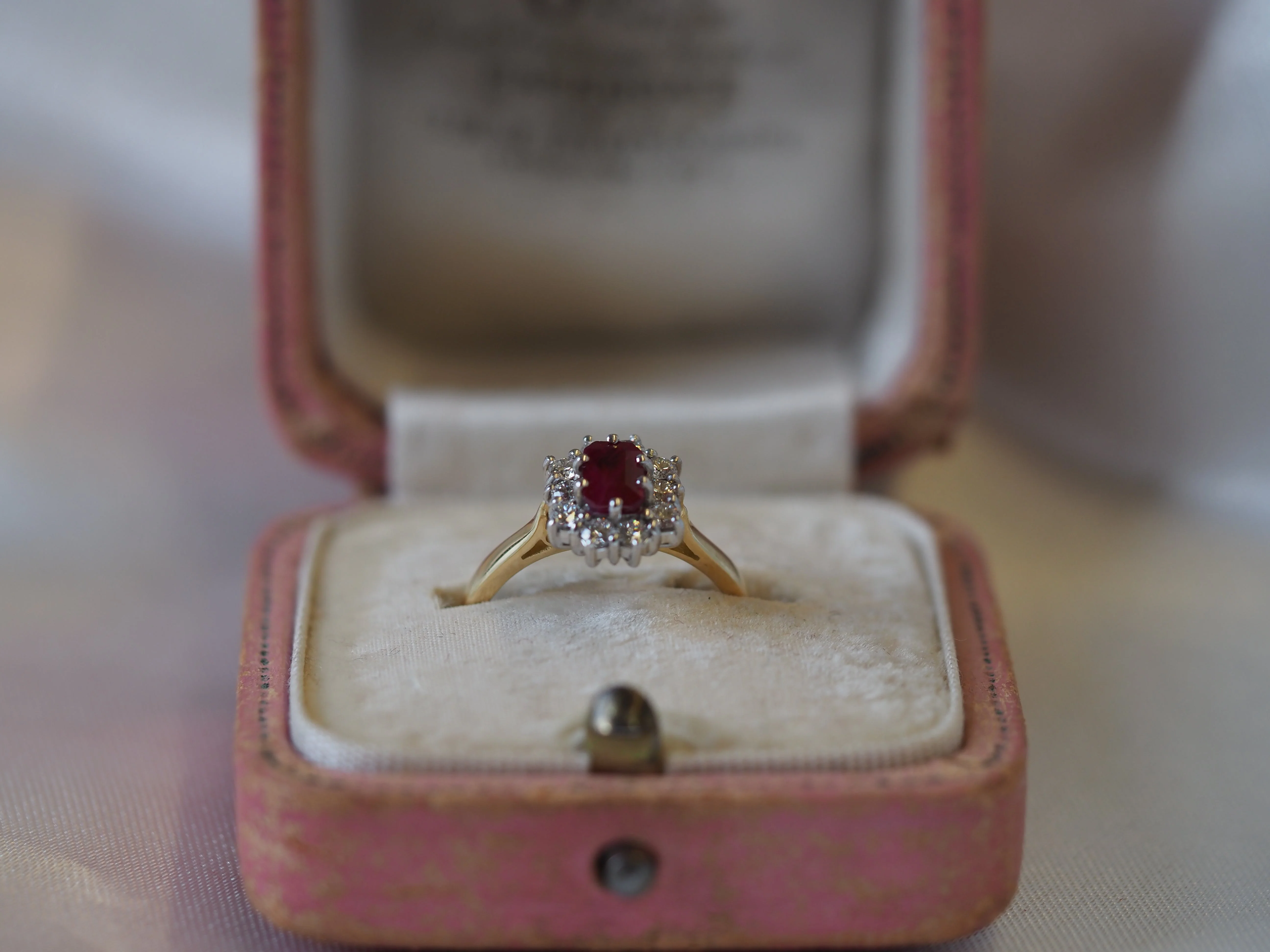 Ruby and Diamond Cluster Ring in 18ct Yellow Gold - Image 2
