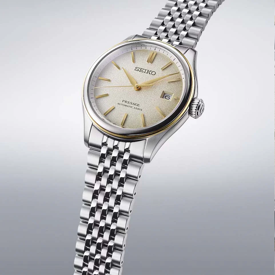 Seiko Presage Classic Automatic Steel Watch – Cream Silk Dial | 40mm - Image 3
