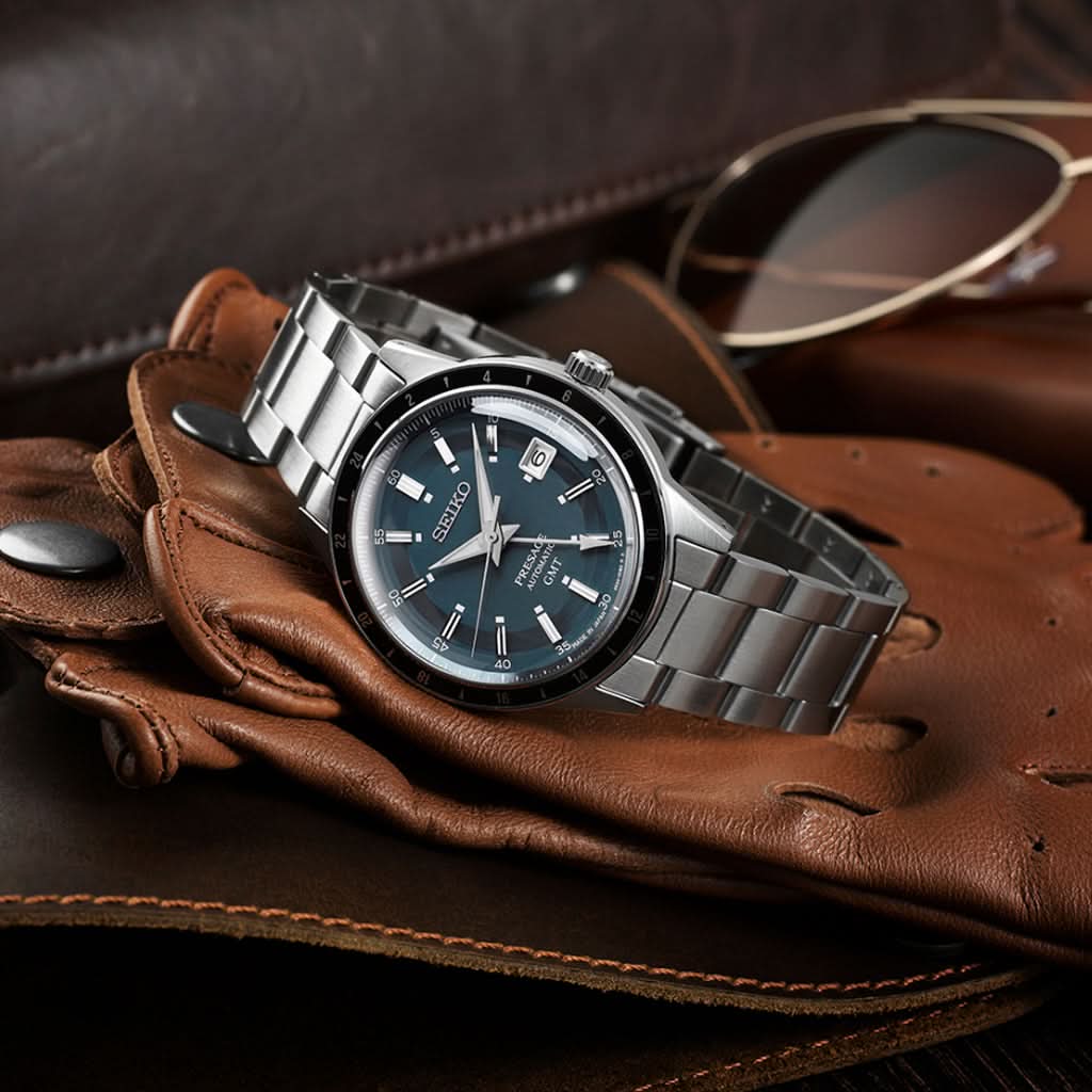 Seiko Presage ‘Petrol Blue’ Style 60s Road Trip GMT SSK009J1 - Image 2