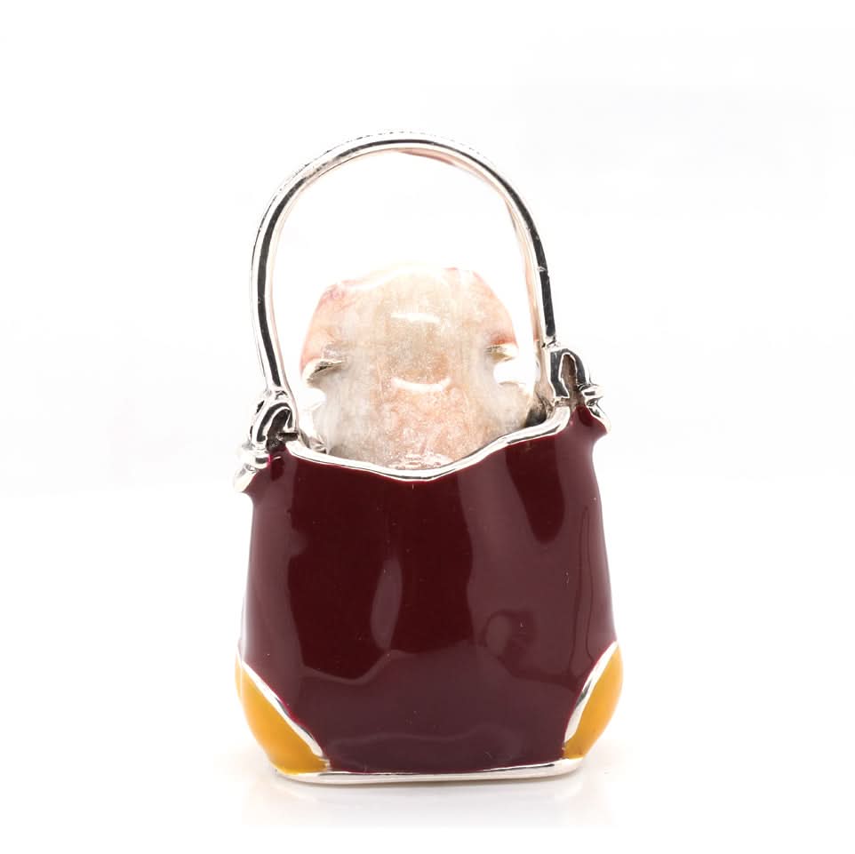 Silver and Enamel Dog in a Handbag Ornament - Image 3