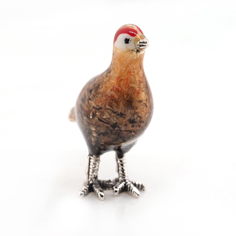 Silver and Enamel Mini Grouse Ornament - Image 3