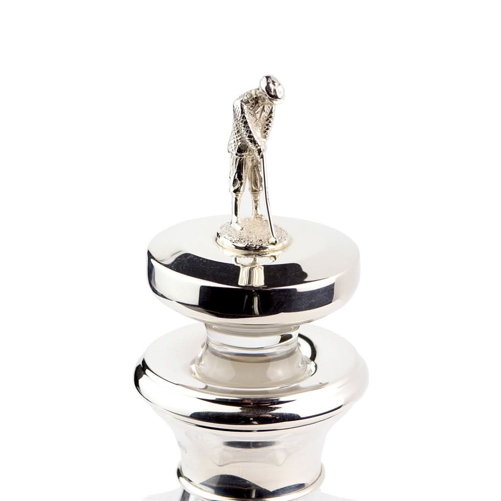 Silver and Glass Mini Decanter with Silver Golfer Stopper - Image 2