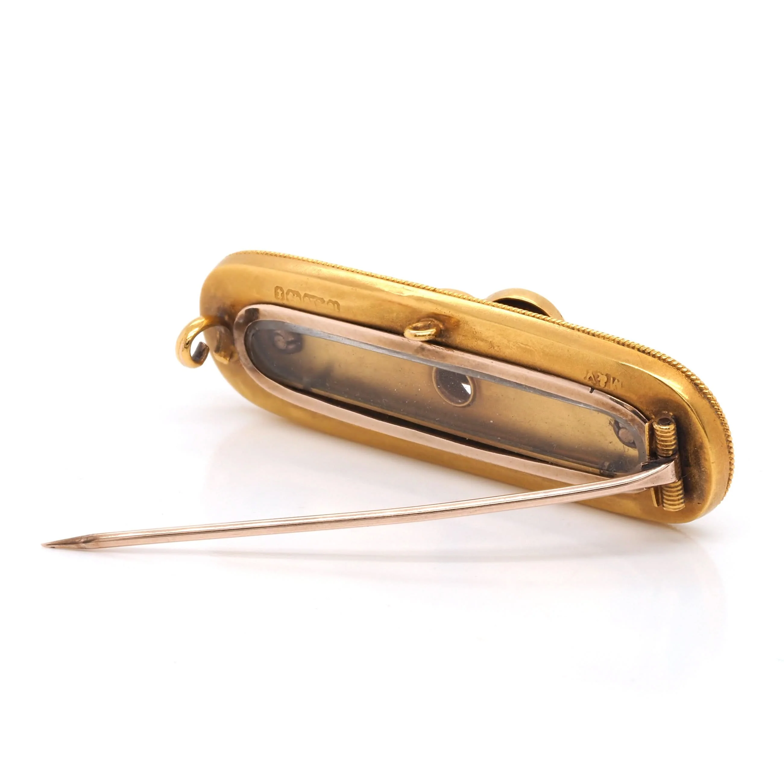 Victorian 15ct Yellow Gold Pearl and Diamond Lover's Brooch, c.1893 - Image 3