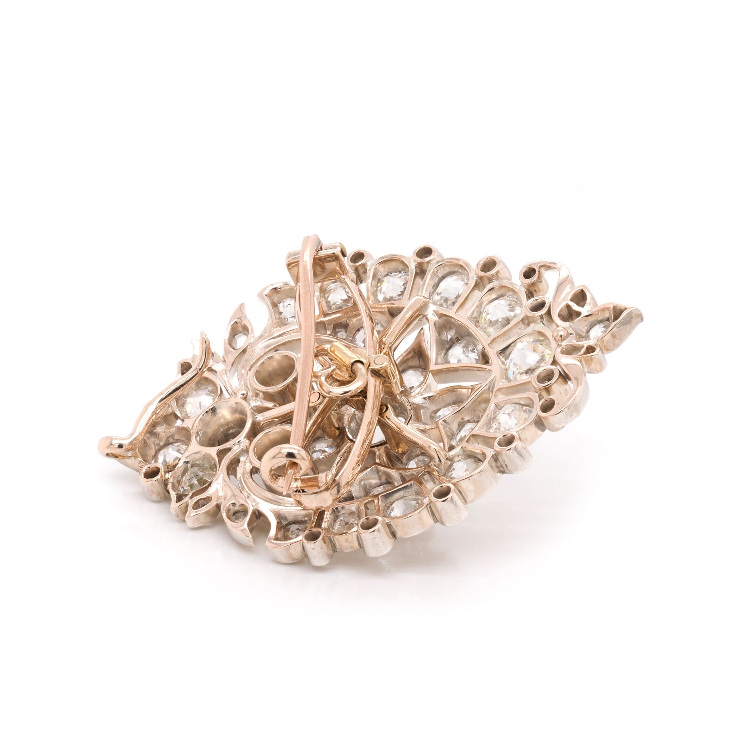 Victorian Gold and Silver Diamond-Set Brooch with Fitted Box - Image 3