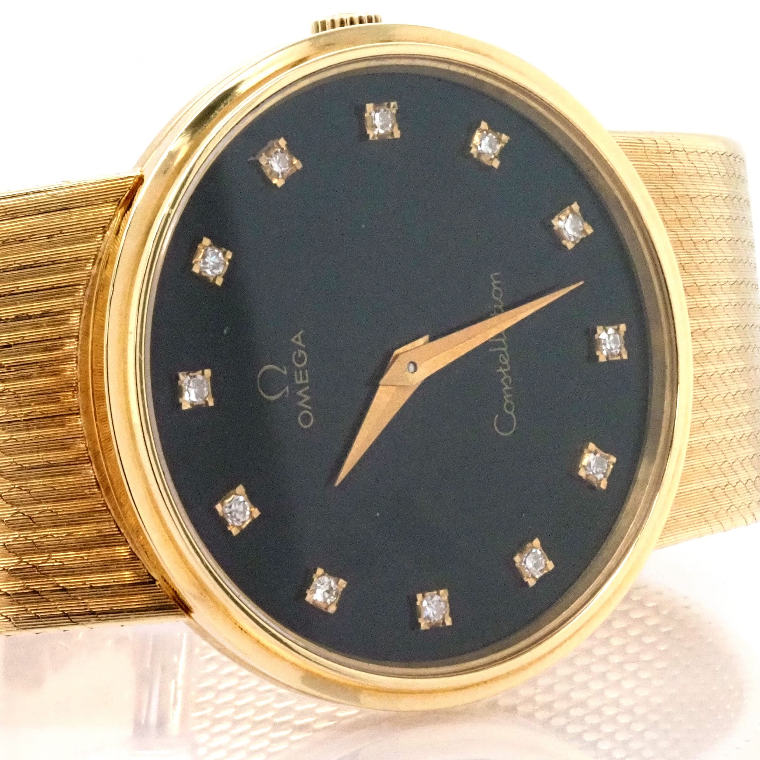 Omega Constellation 18ct Gold Bracelet Watch with Diamond-Dot Dial, c.1970 - Image 2